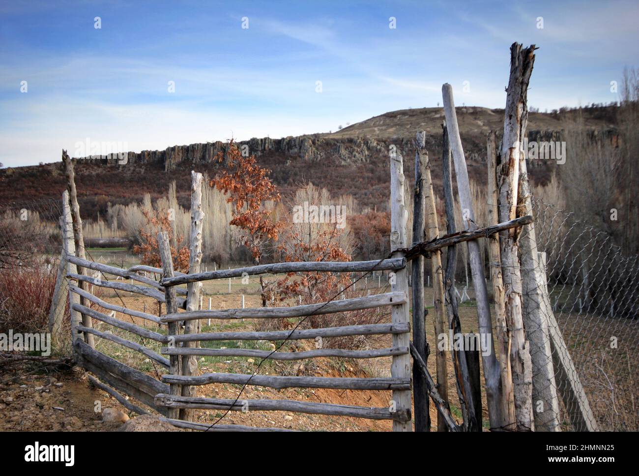 formal garden old wooden garden fence Stock Photo - Alamy