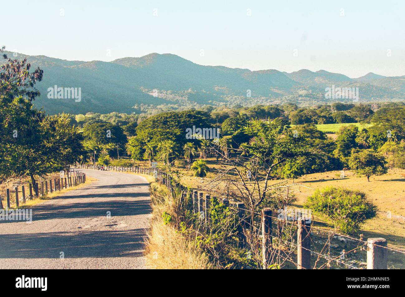 On the mexican roads during a road trip in Mexico, mainly in San Luis Potosi state Stock Photo
