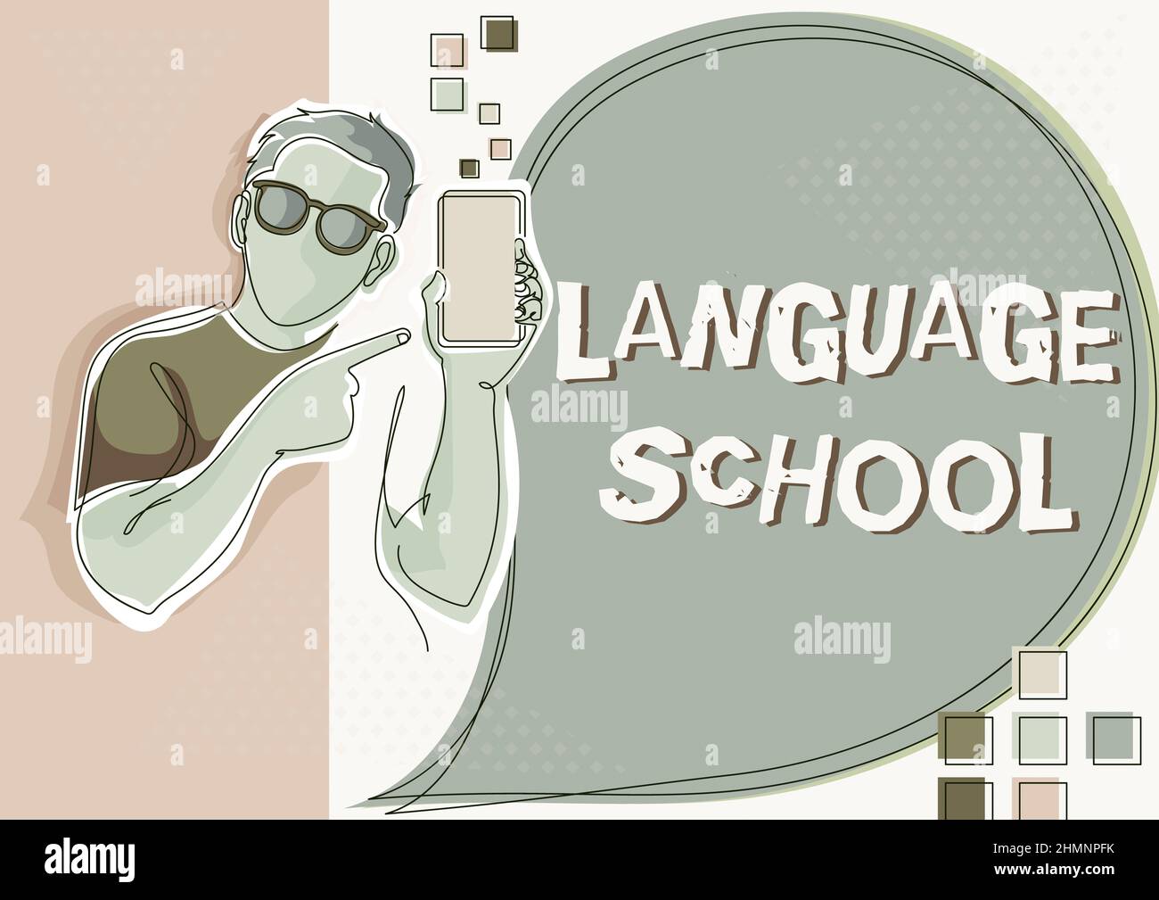 Text sign showing Language School. Word for educational institution ...