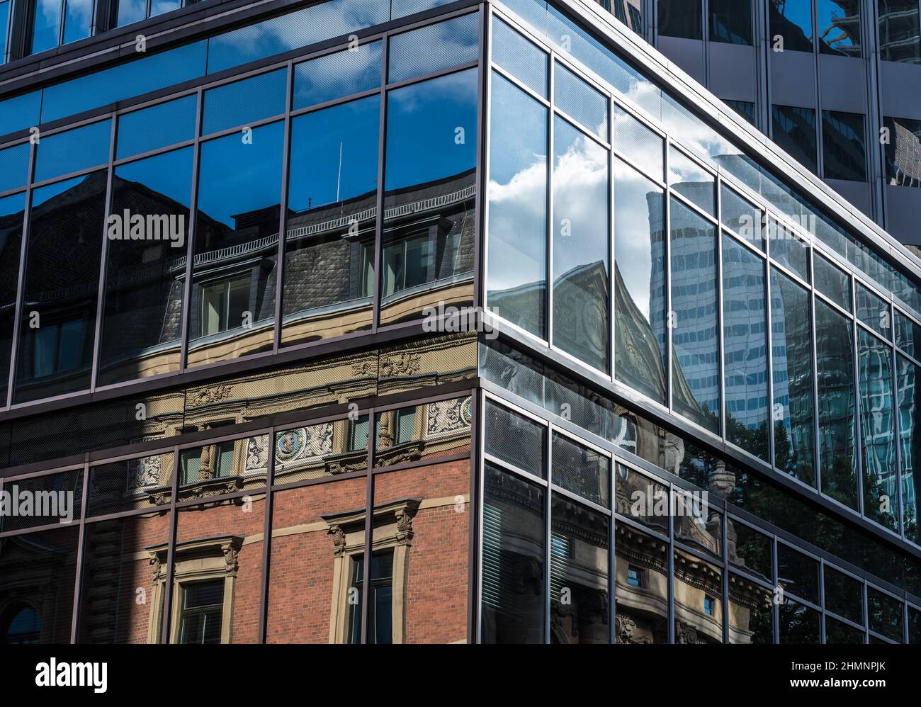 Frankfurt am Main, Hesse - Germany - 08 11 2018: Abstract view on modern office buildings in the financial district Stock Photo