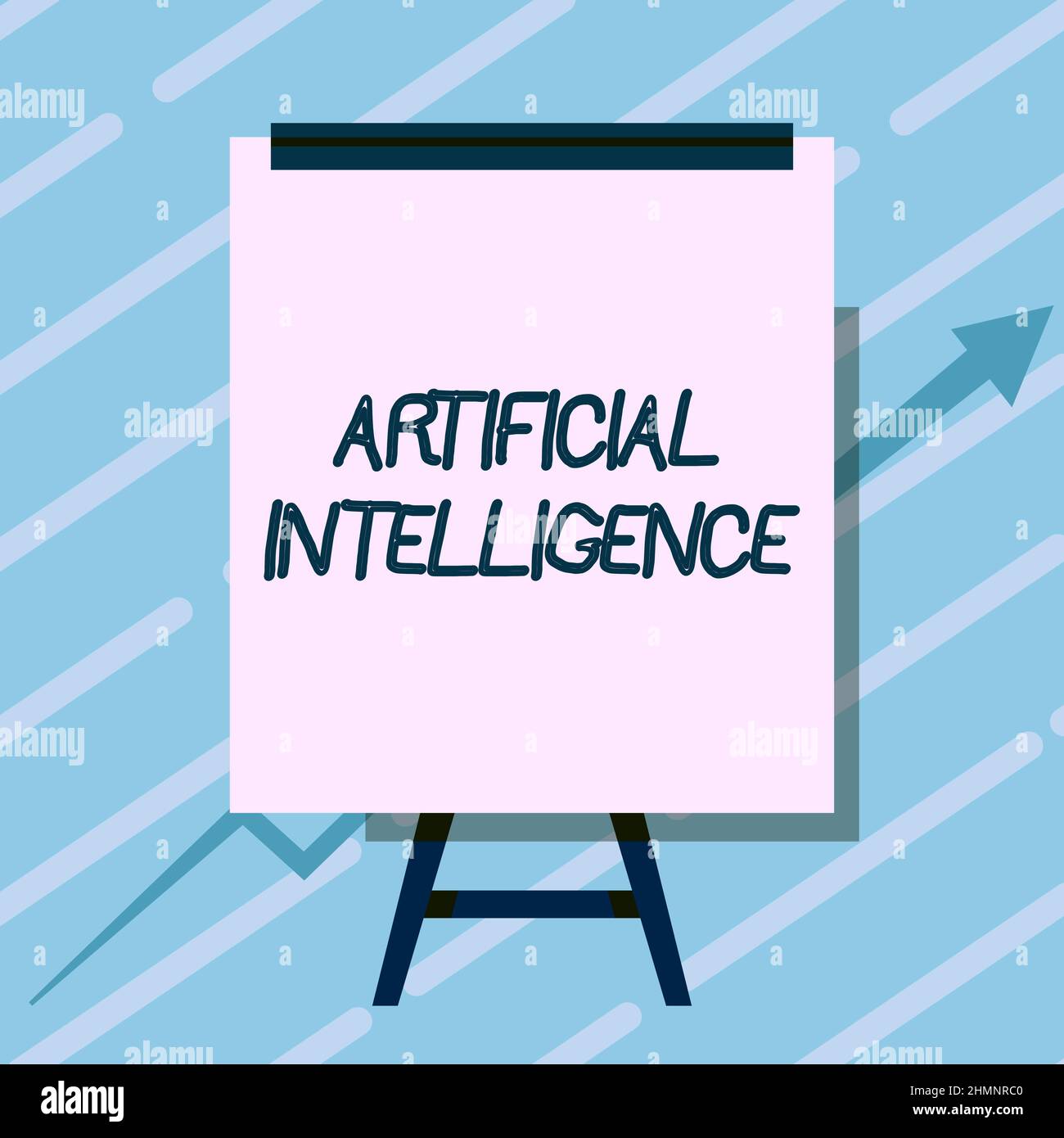 Sign displaying Artificial Intelligence. Word Written on Machine copy Cognitive function like Problem Solving Whiteboard Drawing With Arrow Going Up Stock Photo