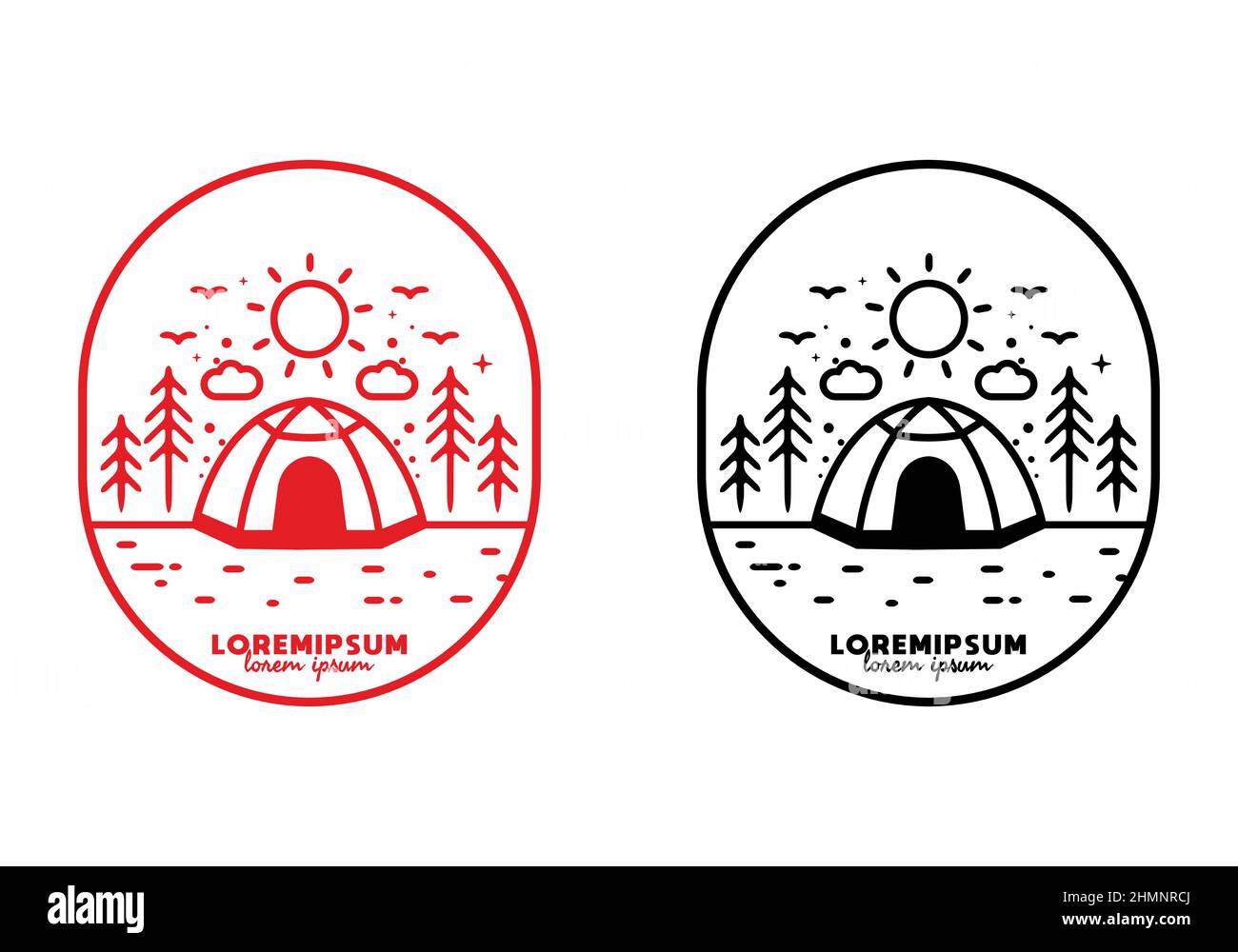 Line art illustration of camping tent design Stock Vector Image & Art ...