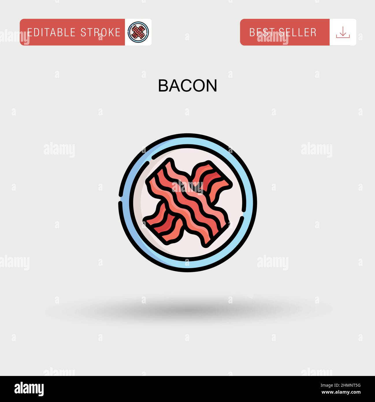 Streaky bacon cooked Stock Vector Images Alamy