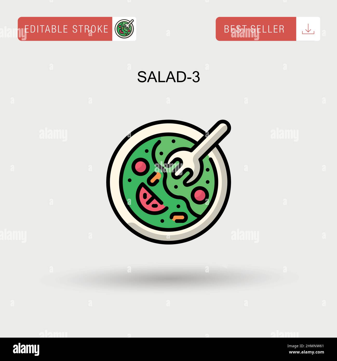Salad-3 Simple vector icon. Stock Vector