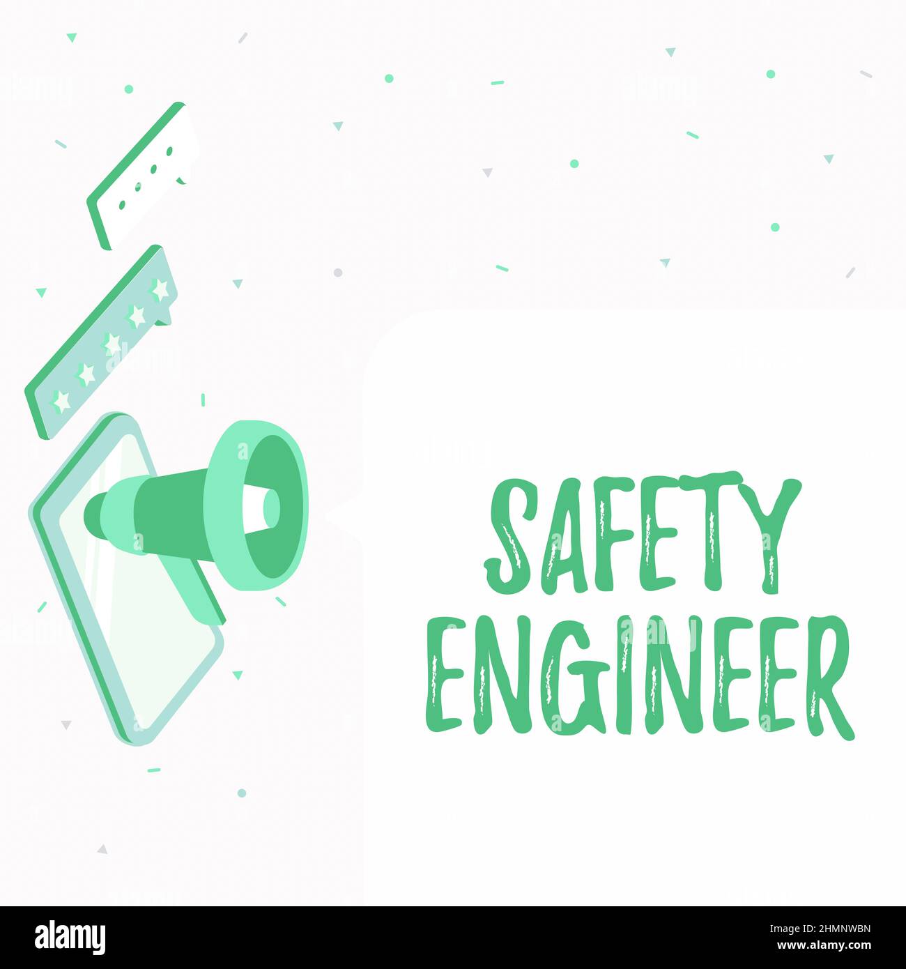 Conceptual display Safety Engineer. Concept meaning person who inspects