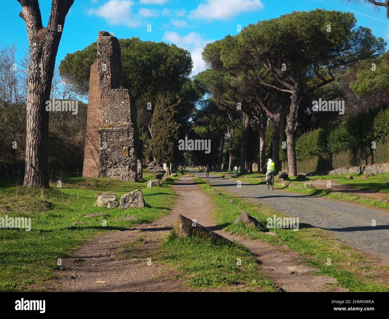 Ancient Appian Way, Rome, Italy Stock Photo