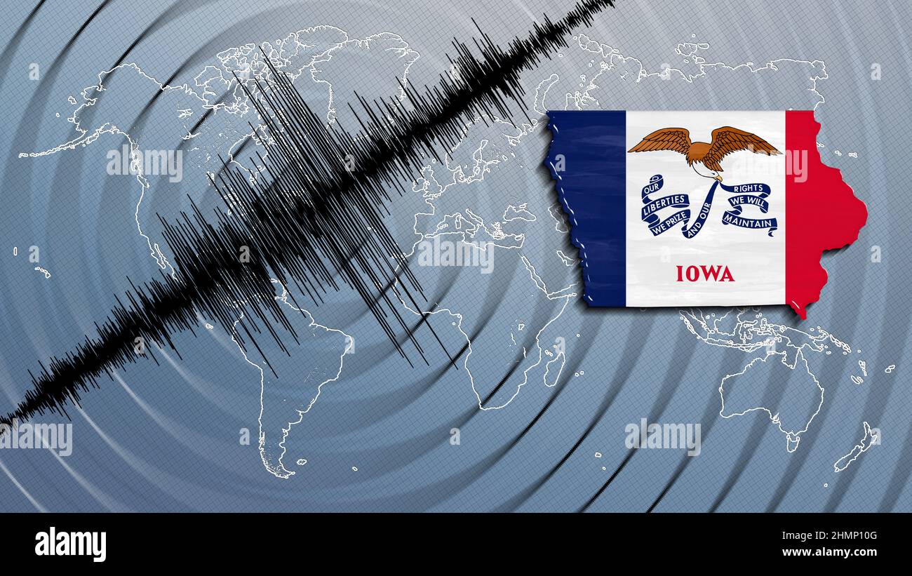 Seismic activity earthquake Iowa map Richter scale Stock Photo Alamy