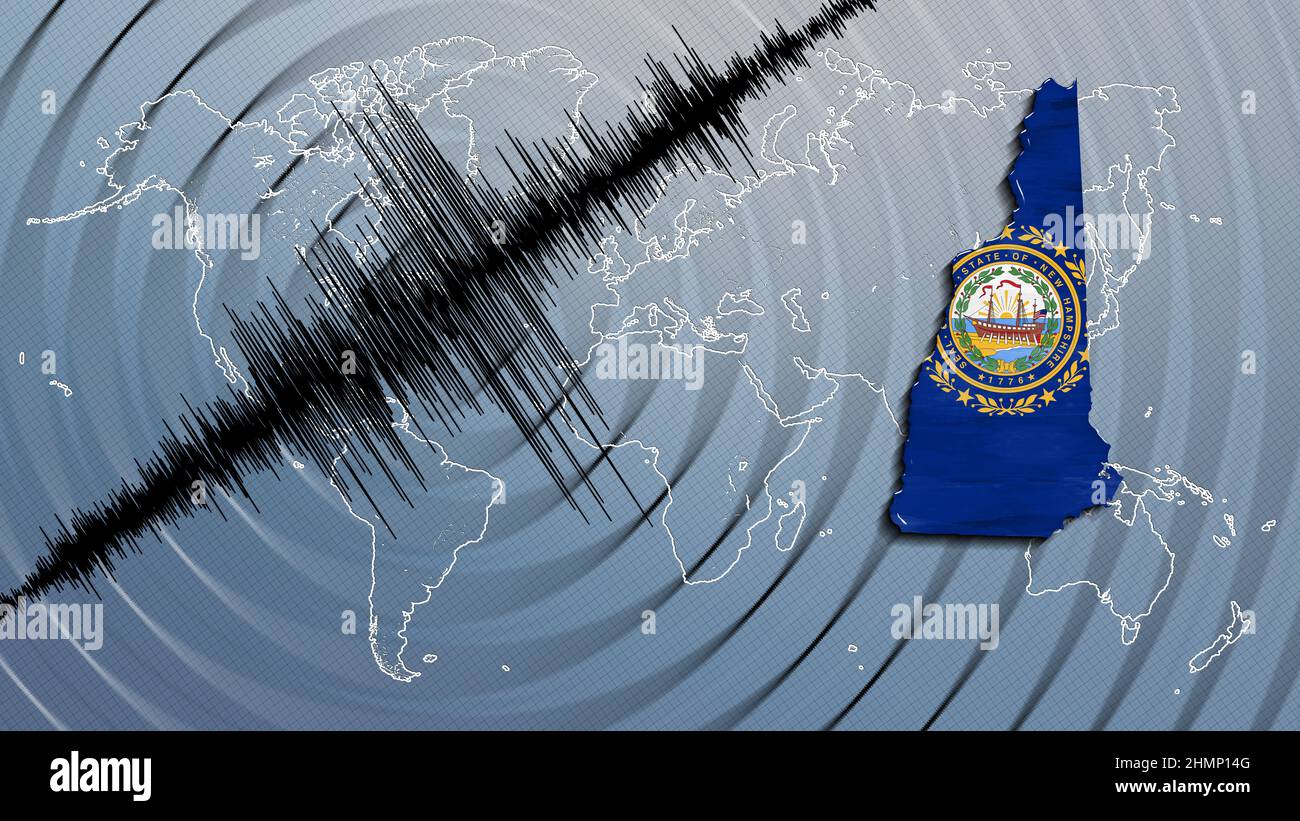 Seismic activity earthquake New Hampshire map Richter scale Stock Photo Alamy