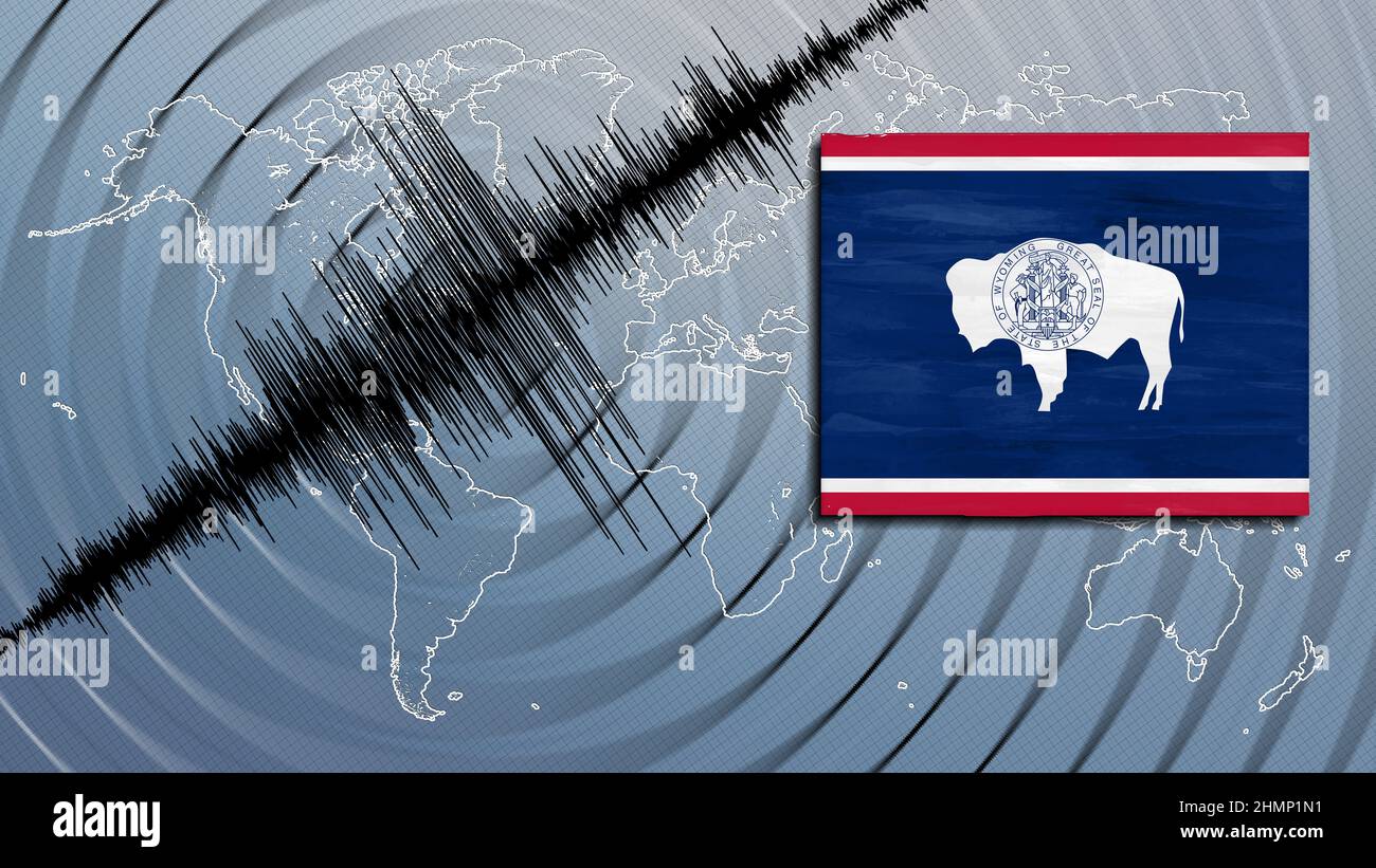 Seismic activity earthquake Wyoming map Richter scale Stock Photo Alamy