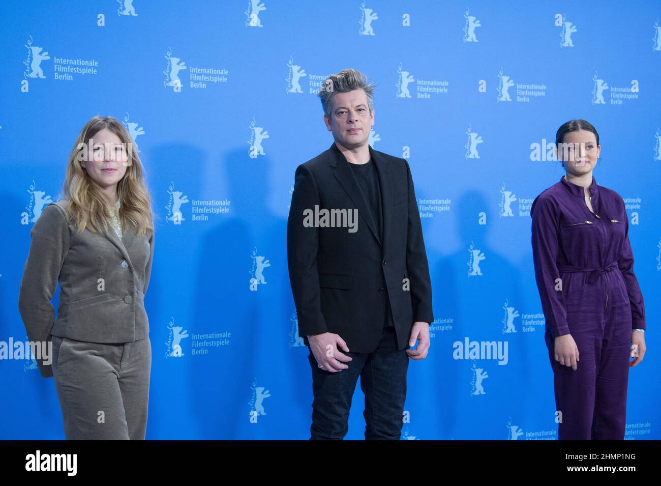 India Hair, Benjamin Biolay and Elli Spagnolo attending the La Ligne Photocall as part of the 72nd Berlin International Film Festival (Berlinale) in Berlin, Germany on February 11, 2022. Photo by Aurore Marechal/ABACAPRESS.COM Stock Photo
