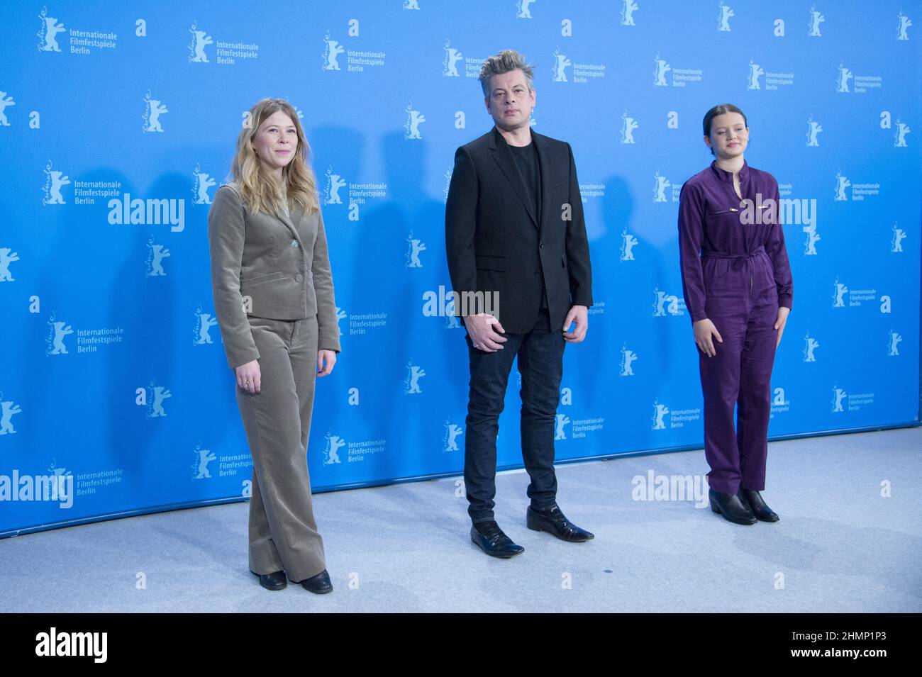 India Hair, Benjamin Biolay and Elli Spagnolo attending the La Ligne Photocall as part of the 72nd Berlin International Film Festival (Berlinale) in Berlin, Germany on February 11, 2022. Photo by Aurore Marechal/ABACAPRESS.COM Stock Photo