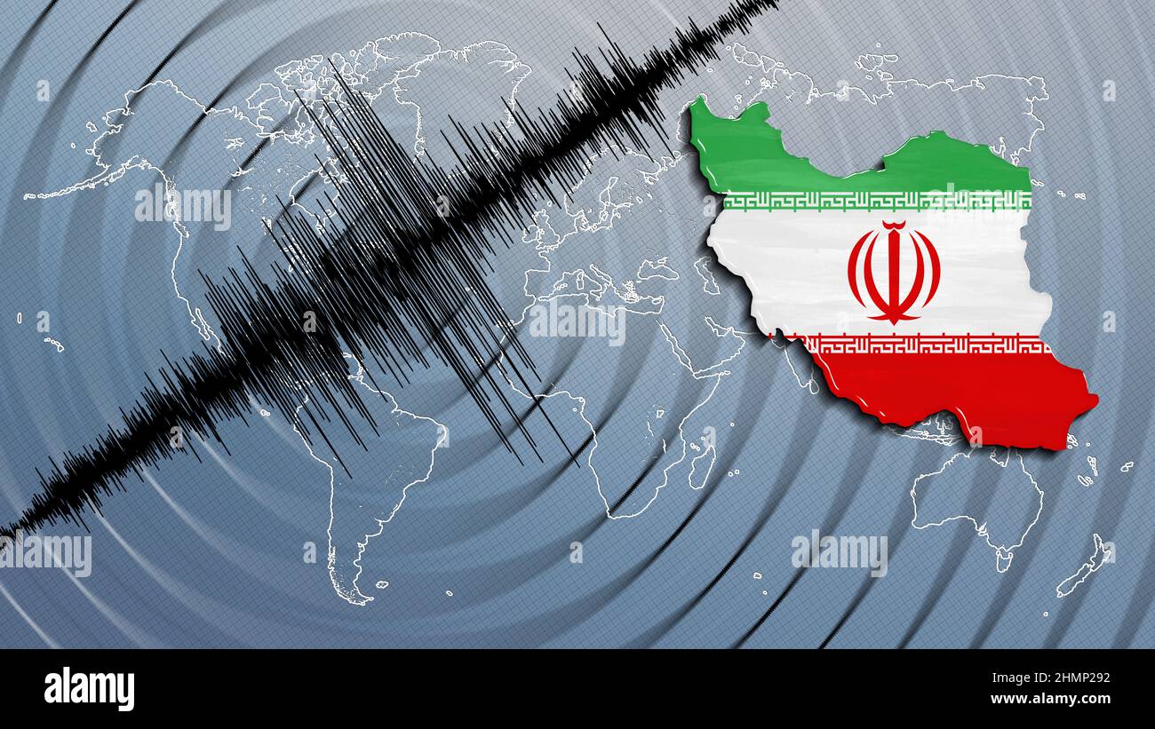 Seismic activity earthquake Iran map Richter scale Stock Photo - Alamy