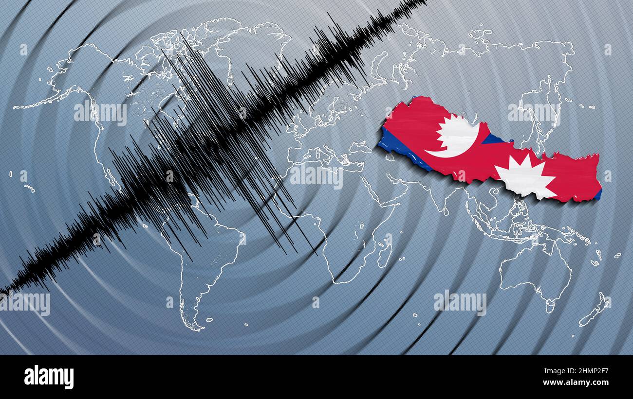 Seismic activity earthquake Nepal map Richter scale Stock Photo Alamy