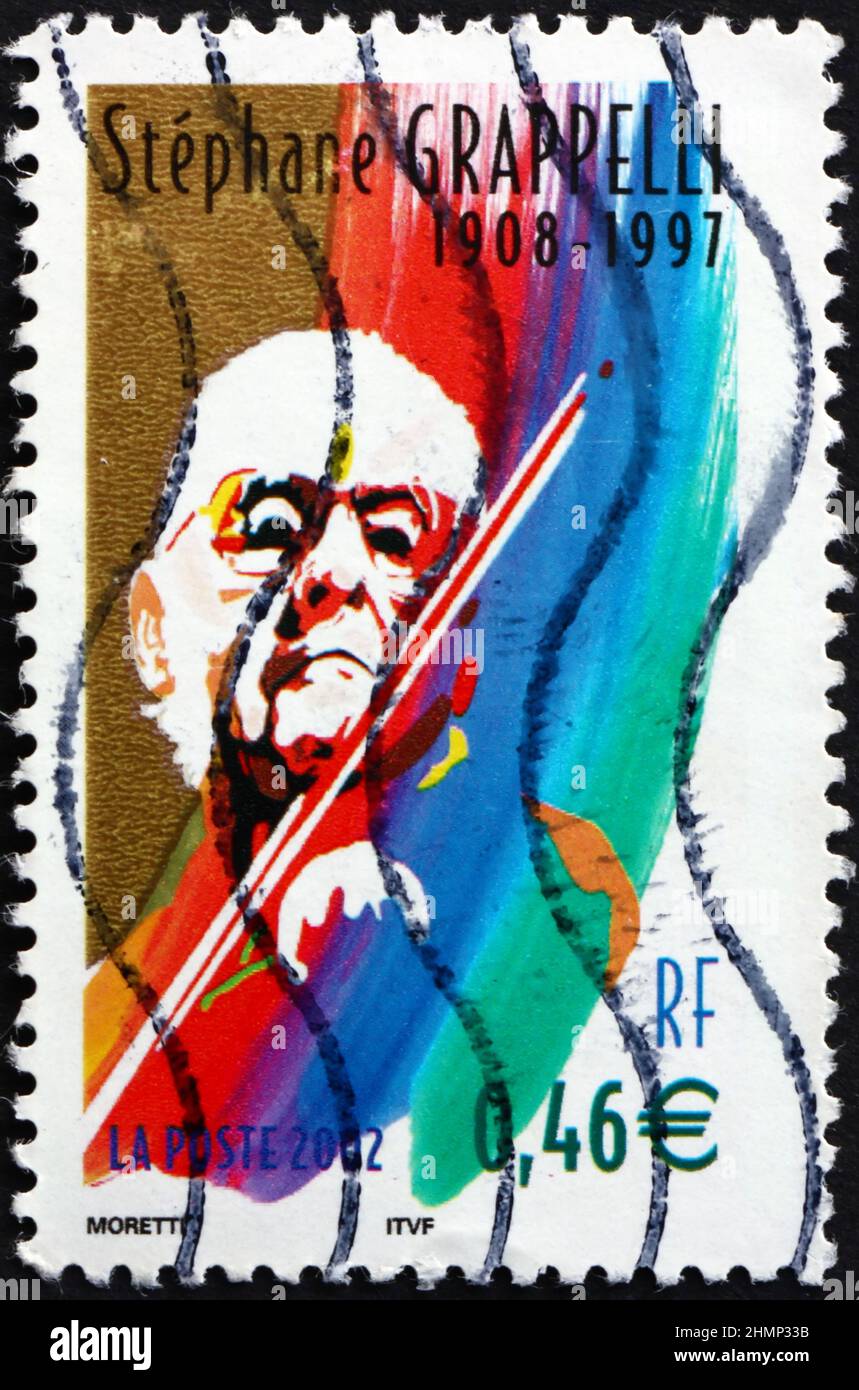 FRANCE CIRCA 2002 a stamp printed in France shows Stephane Grappelli