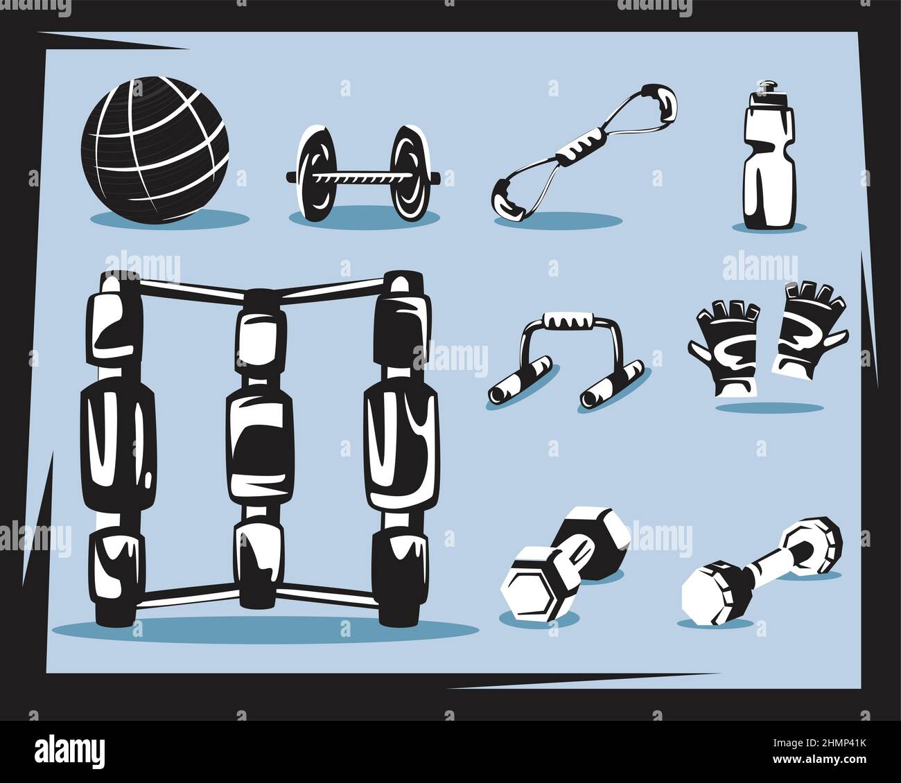 set of nine fitness icons Stock Vector Image & Art - Alamy