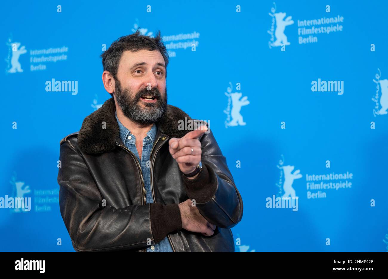 Berlin, Germany. 11th Feb, 2022. Director Quentin Dupieux at the photo call for the film 'Incroyable mais vrai' ('Incredible but True'). The 72nd International Film Festival will take place in Berlin from Feb. 10 to 20, 2022. Credit: Monika Skolimowska/dpa-Zentralbild/dpa/Alamy Live News Stock Photo
