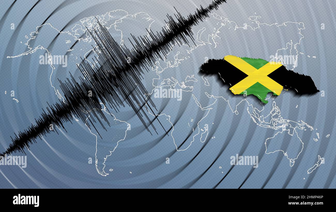 Seismic activity earthquake Jamaica map Richter scale Stock Photo Alamy