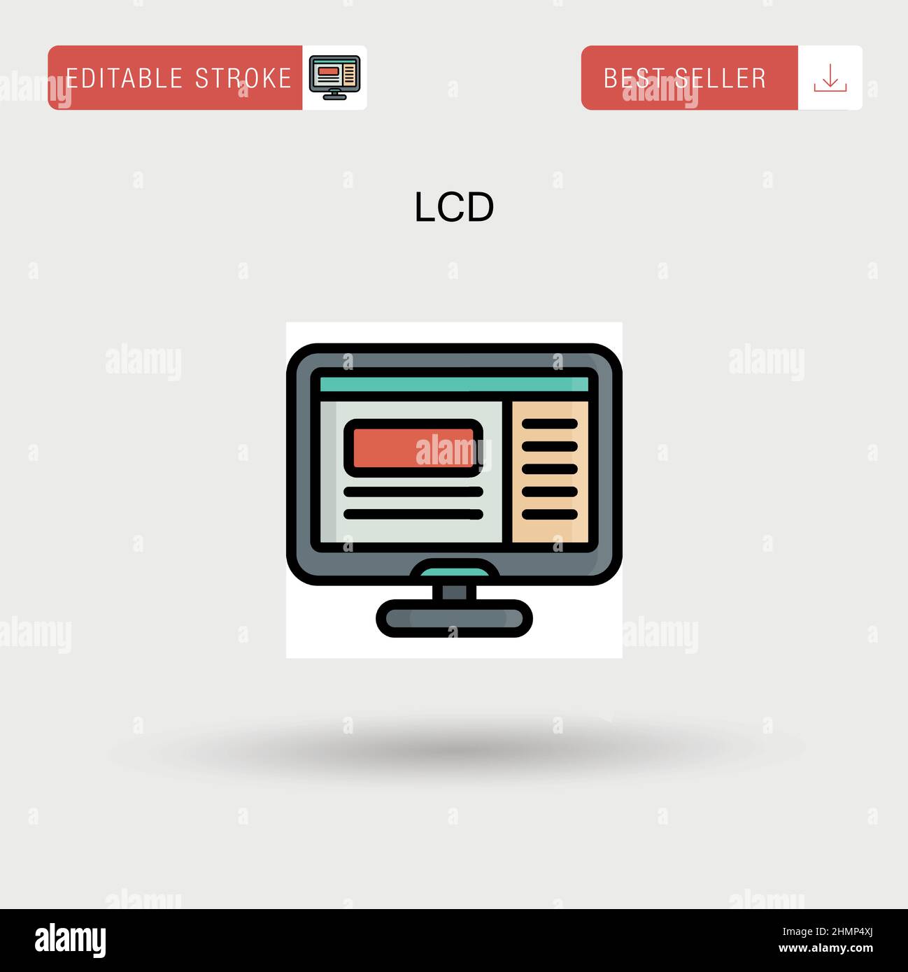 Lcd Simple vector icon. Stock Vector