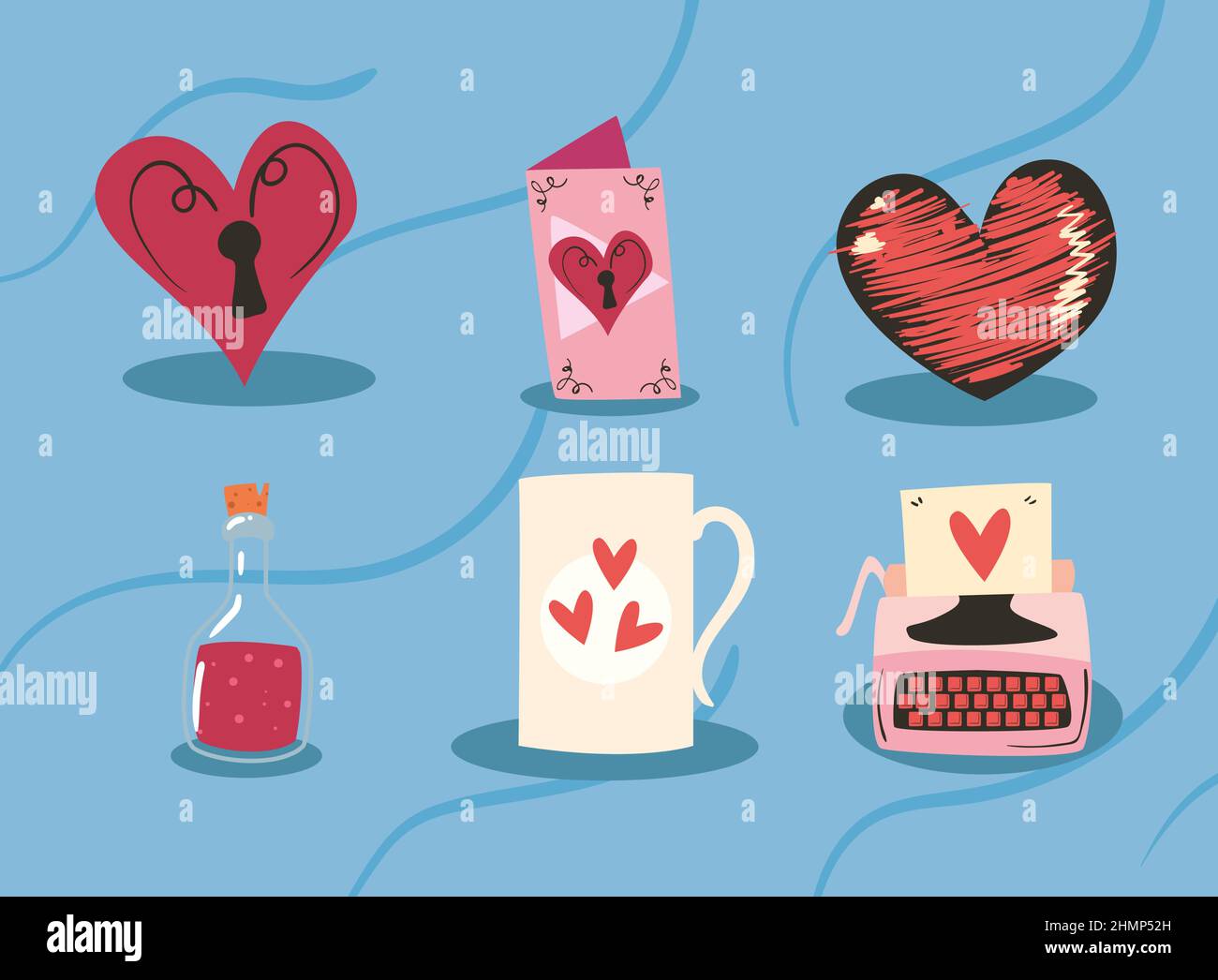 set of love doodle items Stock Vector Image & Art - Alamy