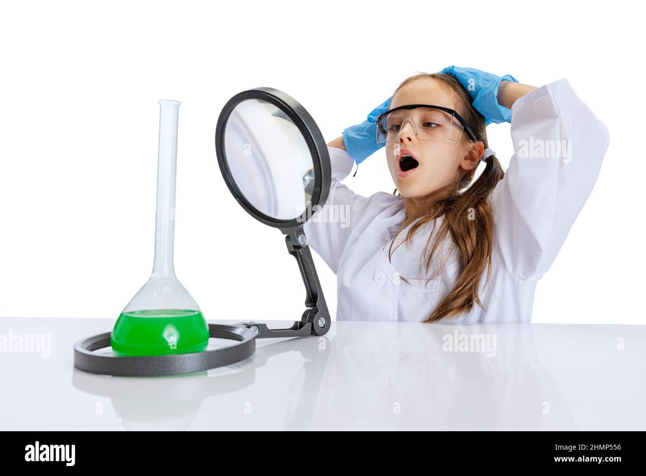 Chemistry class student doing experiment hi-res stock photography and ...