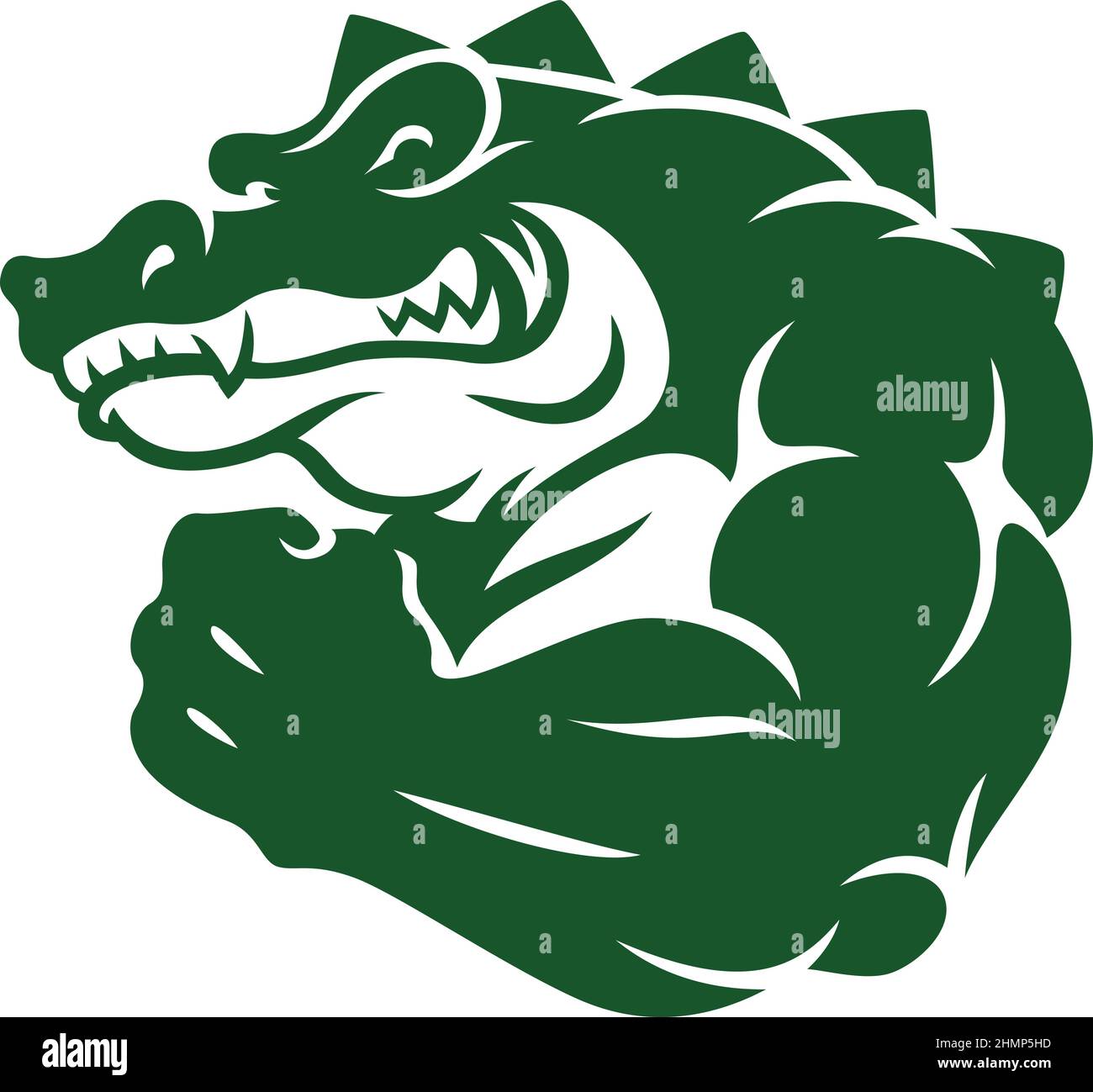 The Mascot Crocodile Alligator Shows The Muscle Stock Vector Image