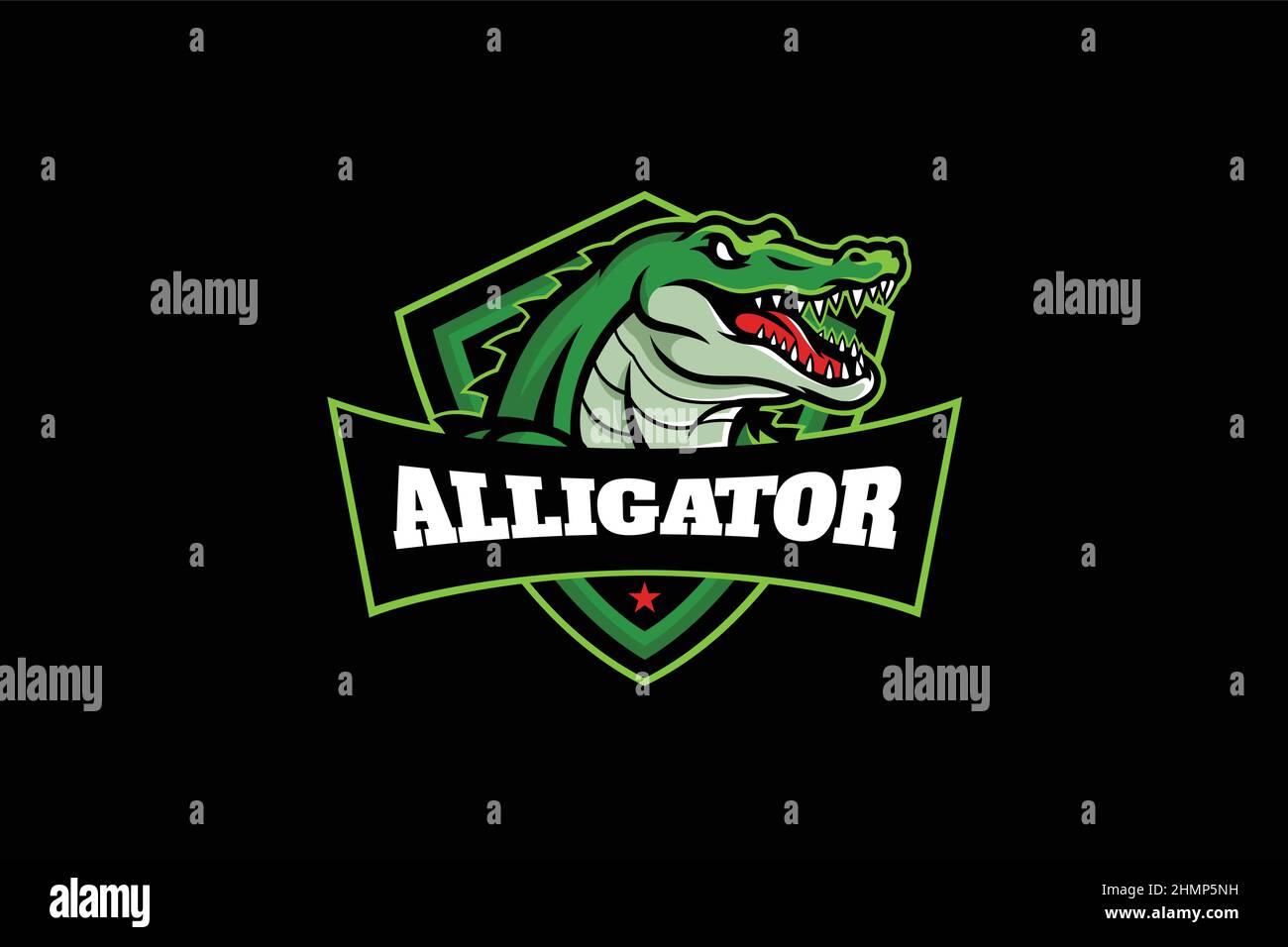 Head of Alligator Sport Team Logo Design Stock Vector