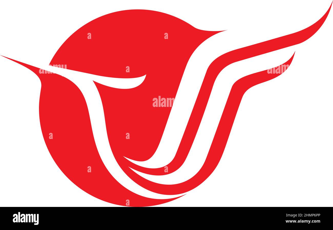 Flying Bird (Heron) Logotype Design Stock Vector