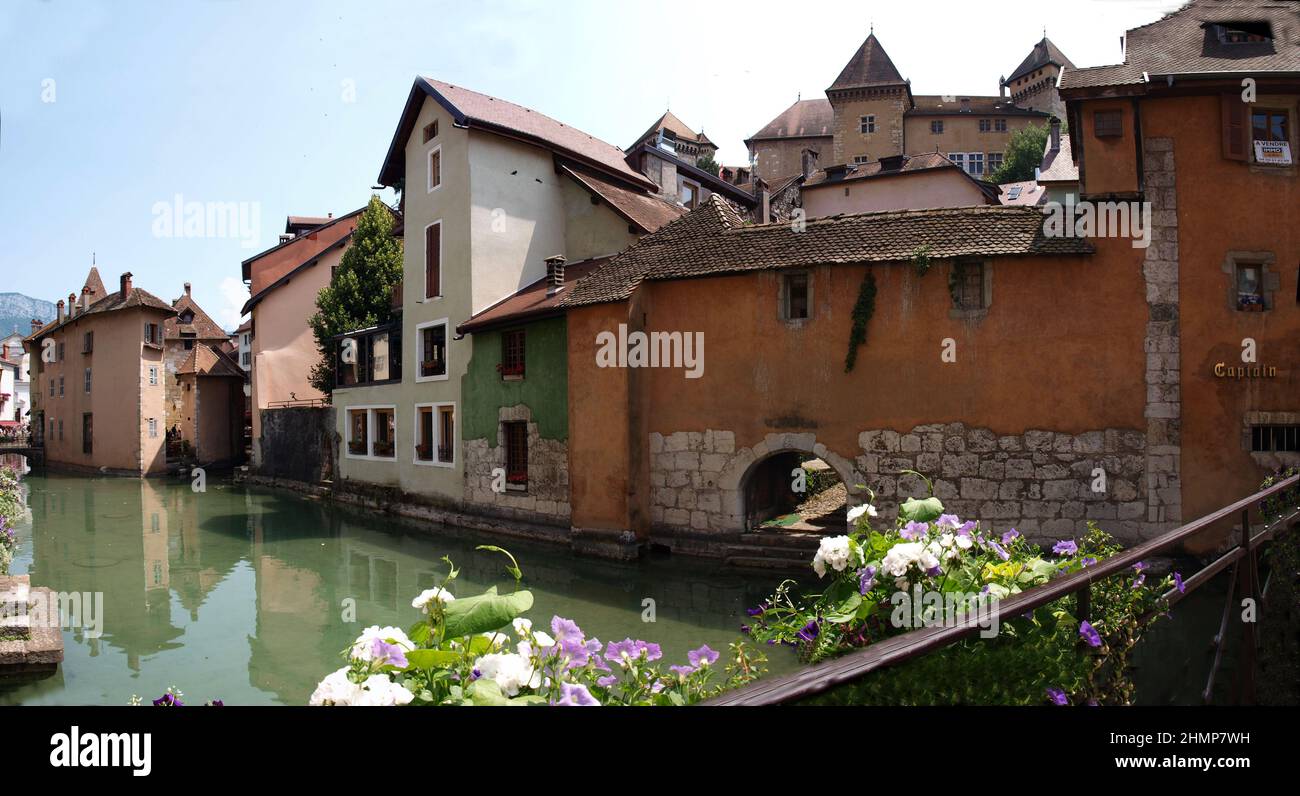 old houses on the lake Annecy France Stock Photo Alamy