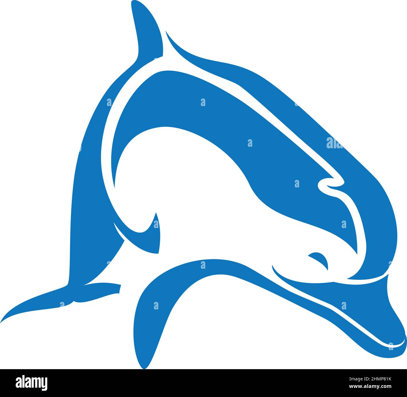 Blue dolphin Simple Tribal Style vector Stock Vector