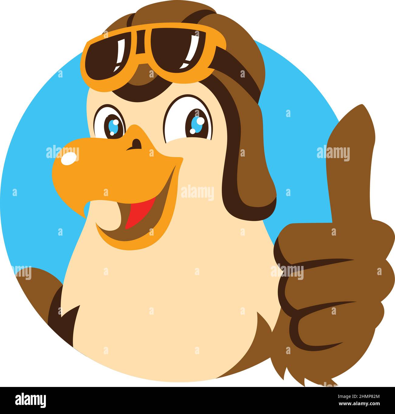 Pilot Eagle Thumb Up Cartoon Character Stock Vector Image & Art - Alamy