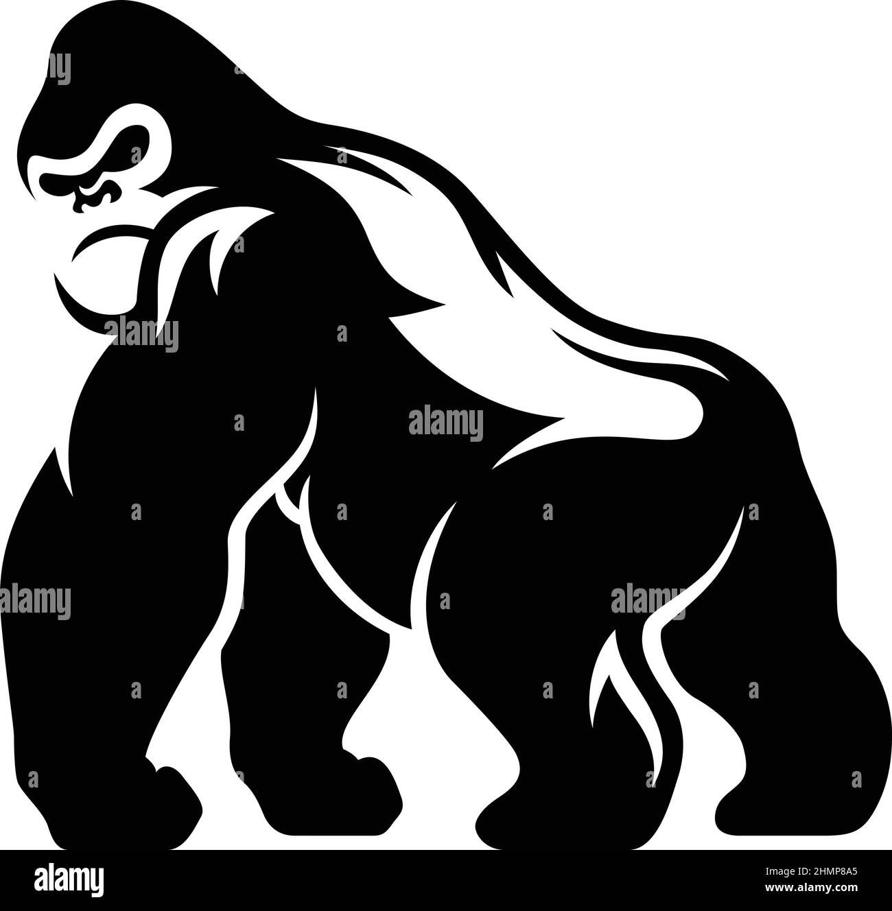 Simple Illustration of Silverback Gorilla Stock Vector