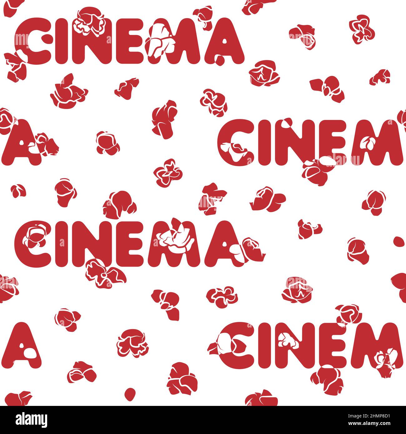 Seamless pattern with cinema and popcorn. Vector background Stock ...