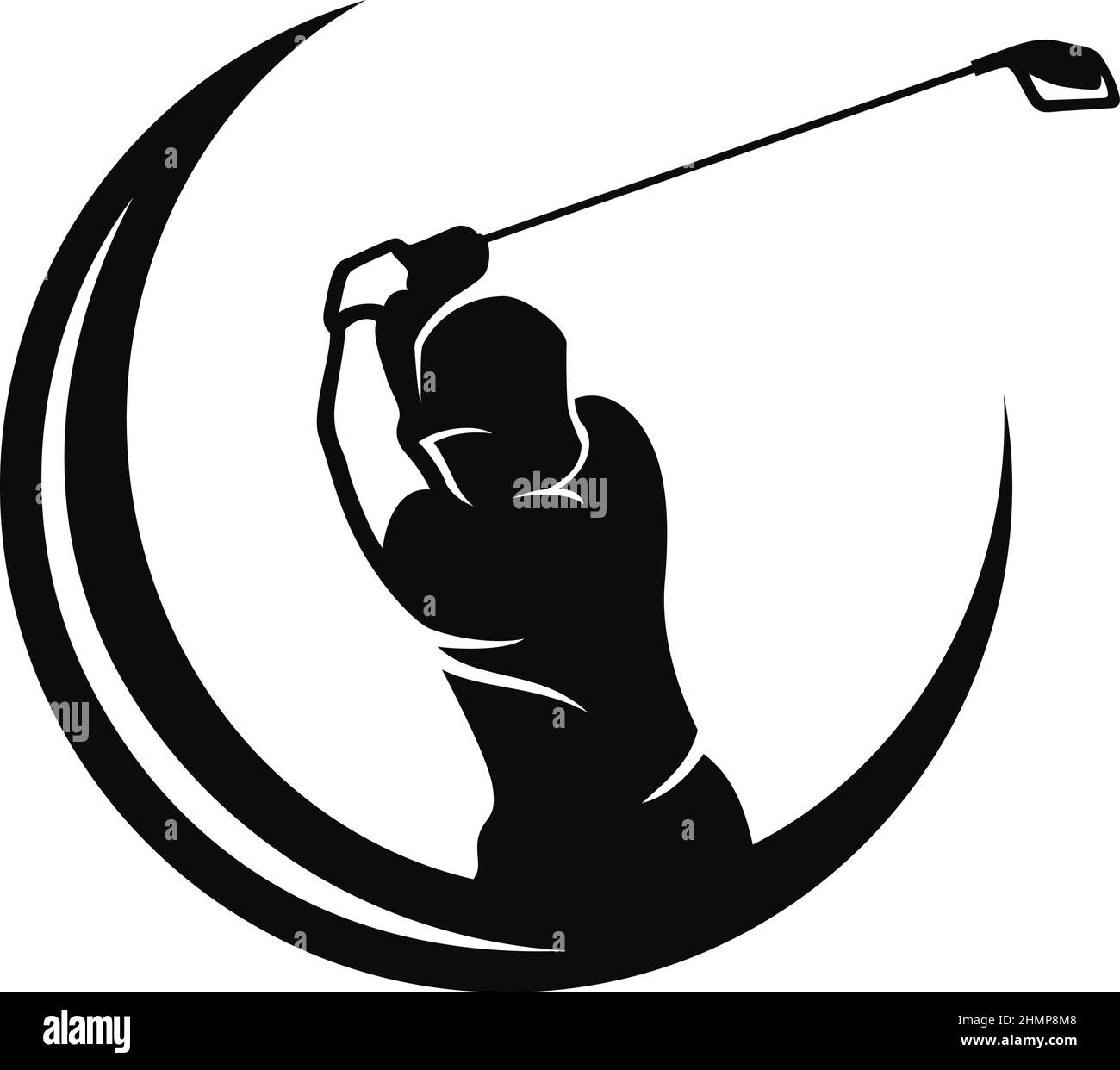 Silhouette of Golfer Swing Position Stock Vector Image & Art - Alamy