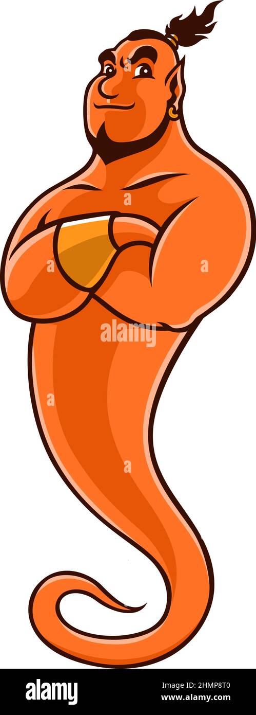 Genie of The Lamp Cartoon Character Design Stock Vector Image & Art - Alamy