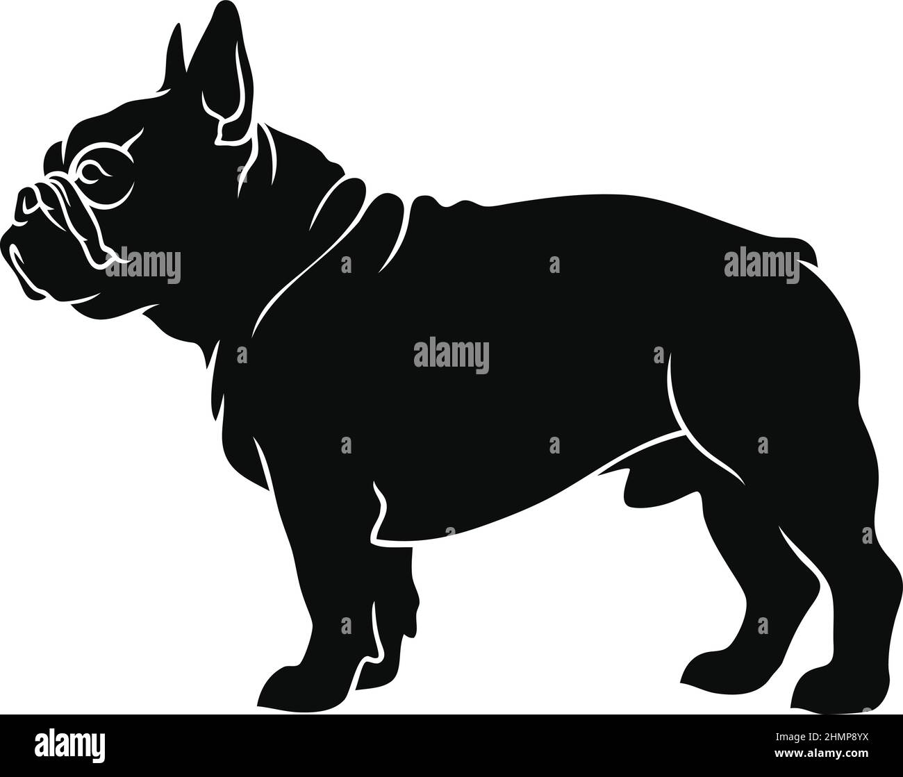 Simple Vector Silhouette of French Bulldog Stock Vector Image & Art - Alamy