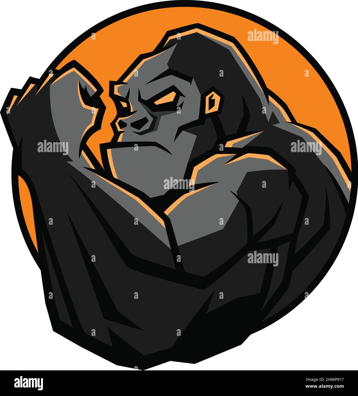 Silverback Gorilla shows his bicep Edgy Design Stock Vector Image & Art ...