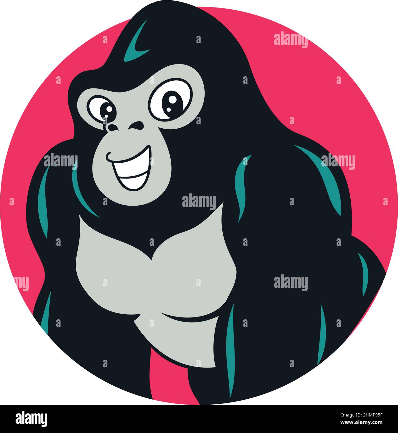 Cute Gorilla Character Logo Design Stock Vector