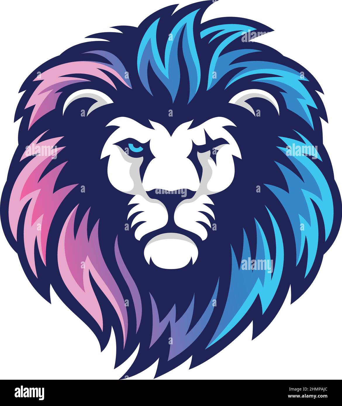Colorful Illustration of One Eyed Lion Stock Vector Image & Art - Alamy