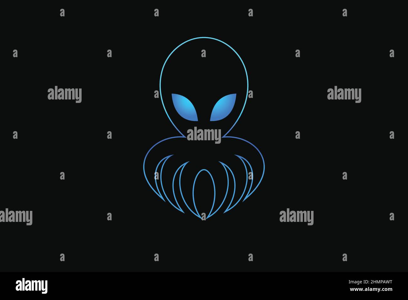 Octopus with alien style Stock Vector