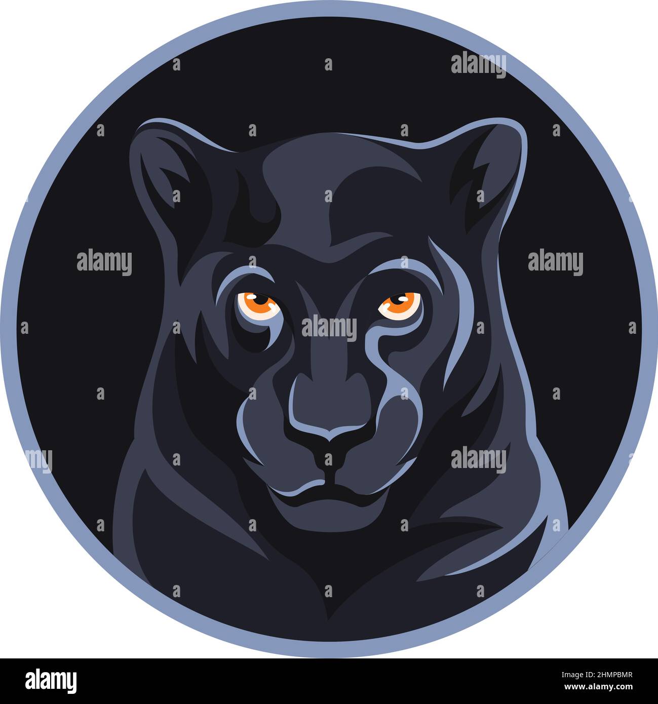 Portrait of Black Panther Stock Vector