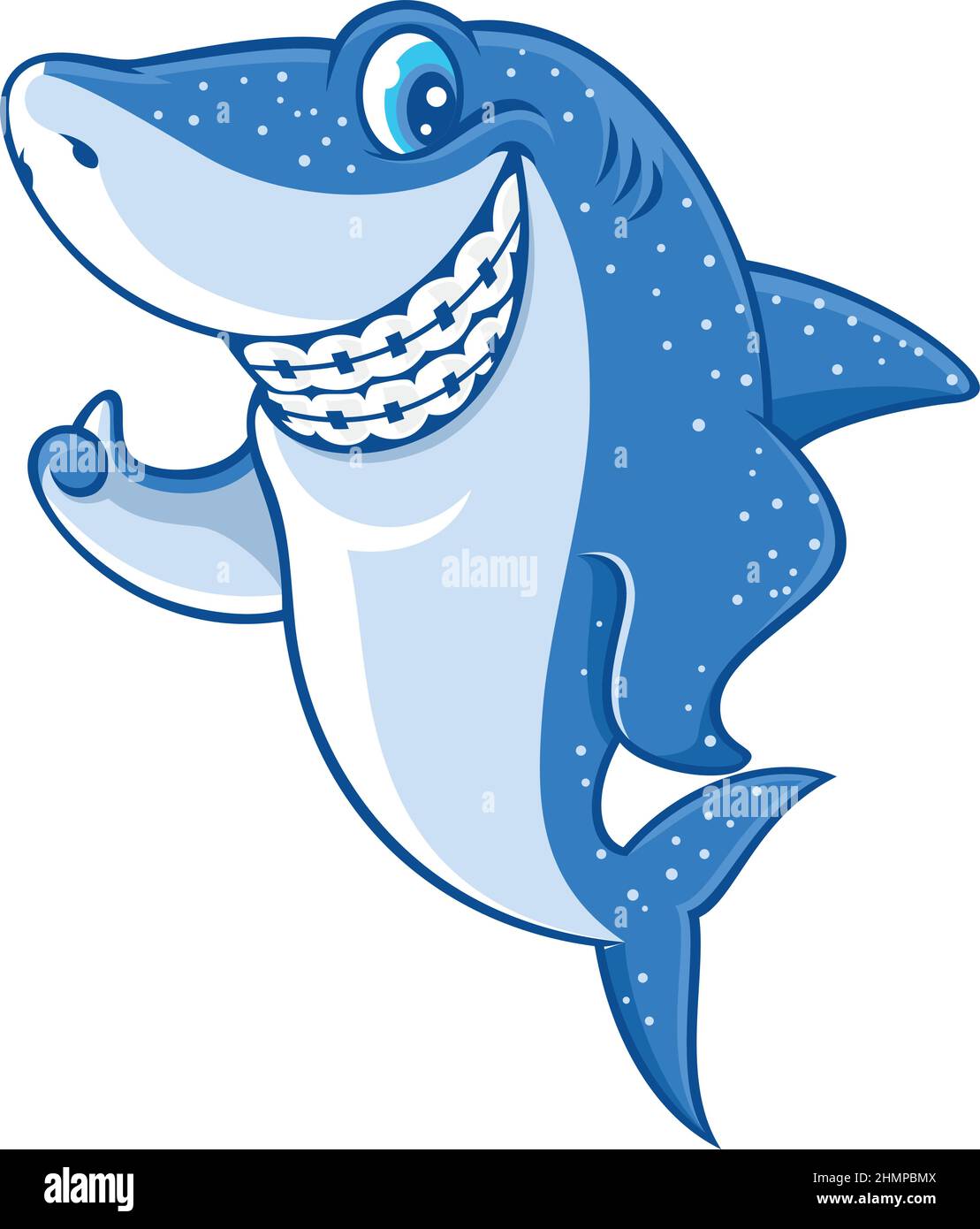 Funny Shark Smiles with the braces on teeth Stock Vector Image & Art