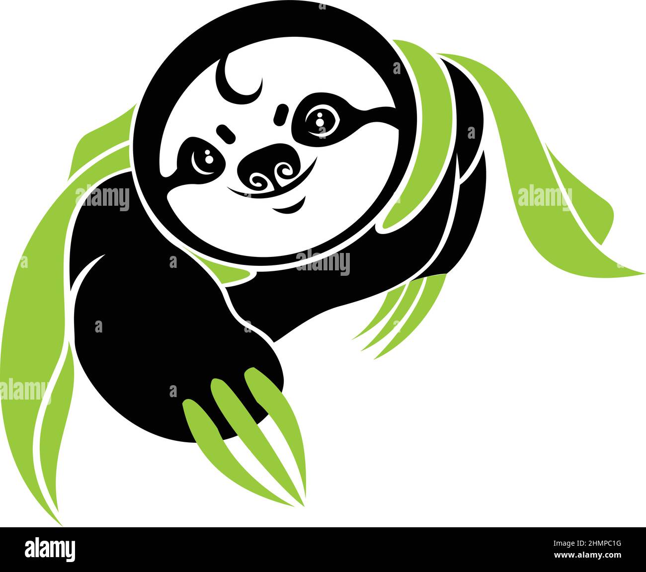 Super sloth Flying with Cape Stock Vector