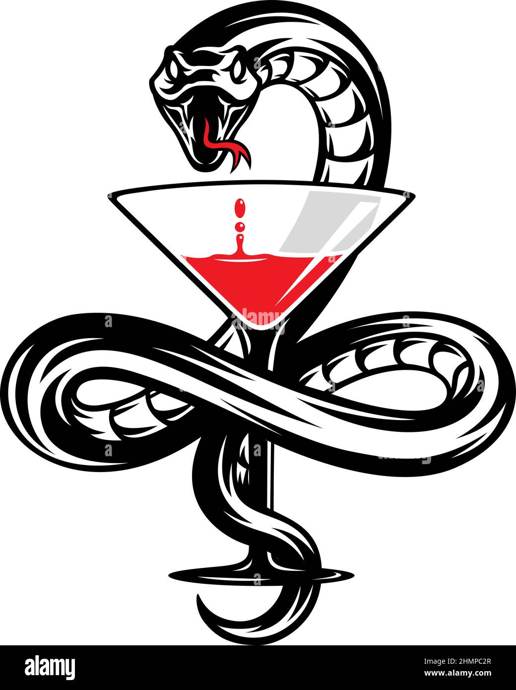 The Black Mamba Snake Wrapped Around the Glass and Poisoning It with ...