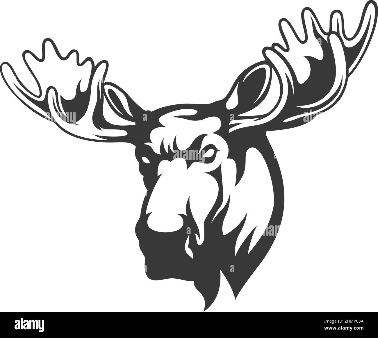 angry moose clipart black