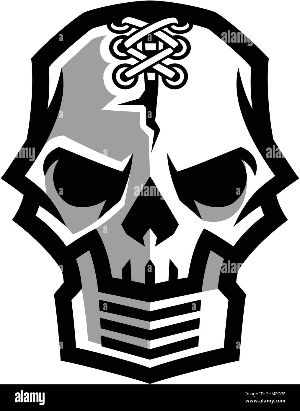 Skull with Shoelaces and Weight Vest for Runners Stock Vector
