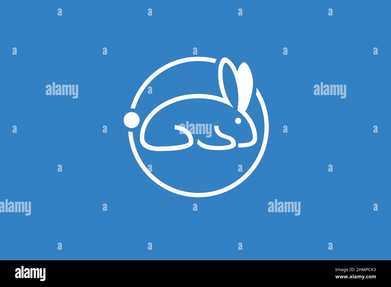 Simple Line Of Little Cute Bunny Stock Vector
