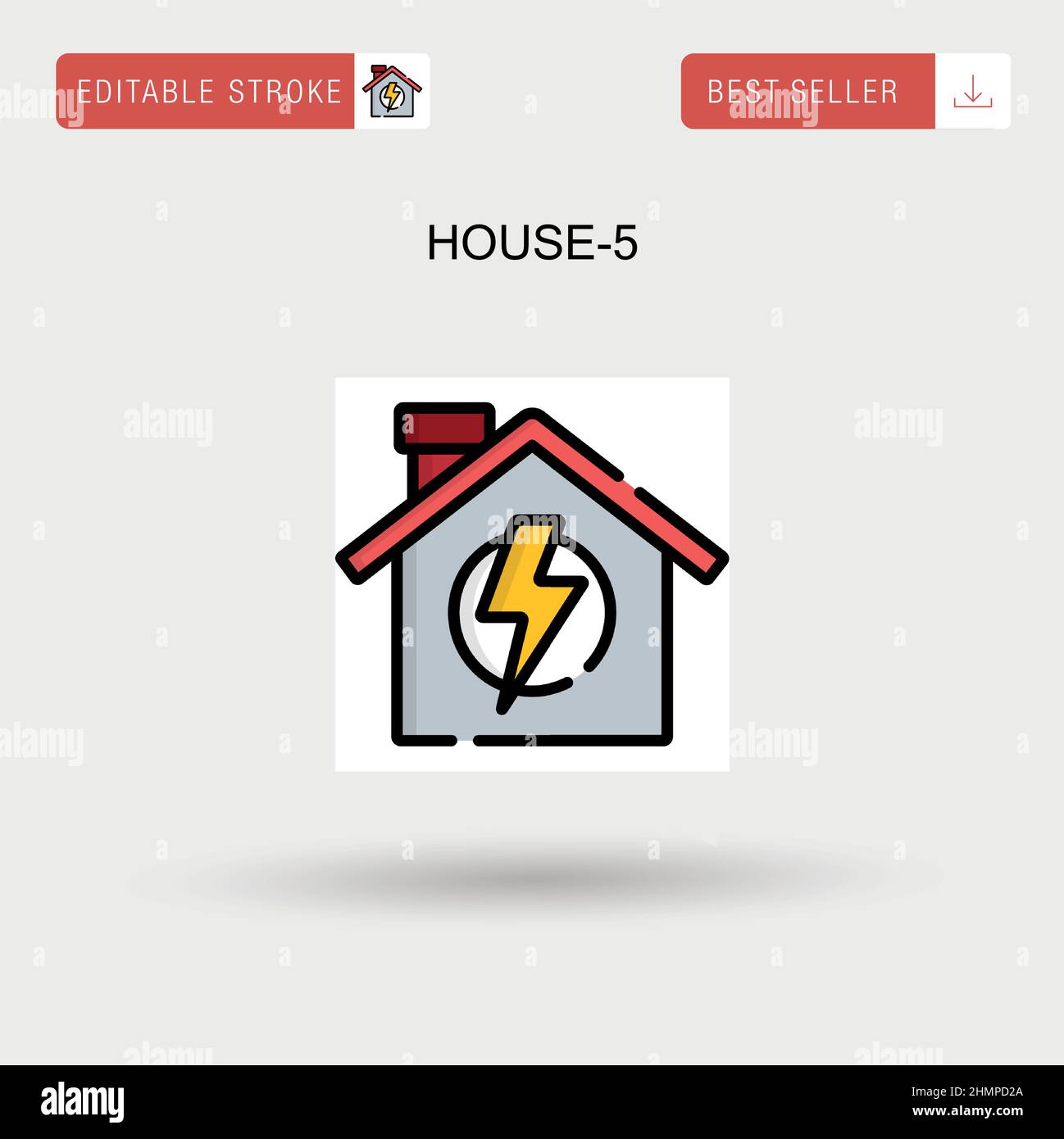 House-5 Simple vector icon. Stock Vector