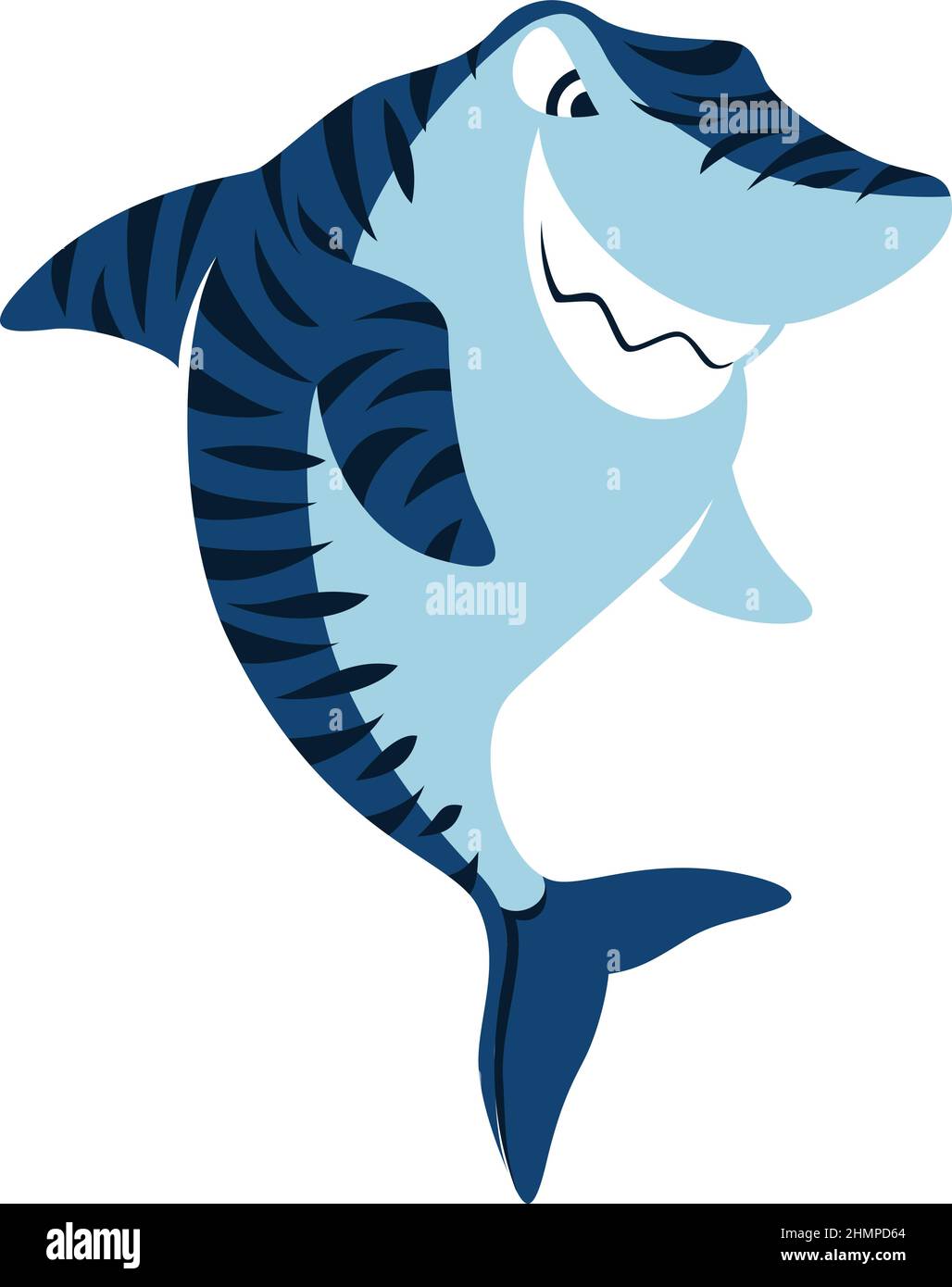Tiger shark Cartoon Character Design Stock Vector