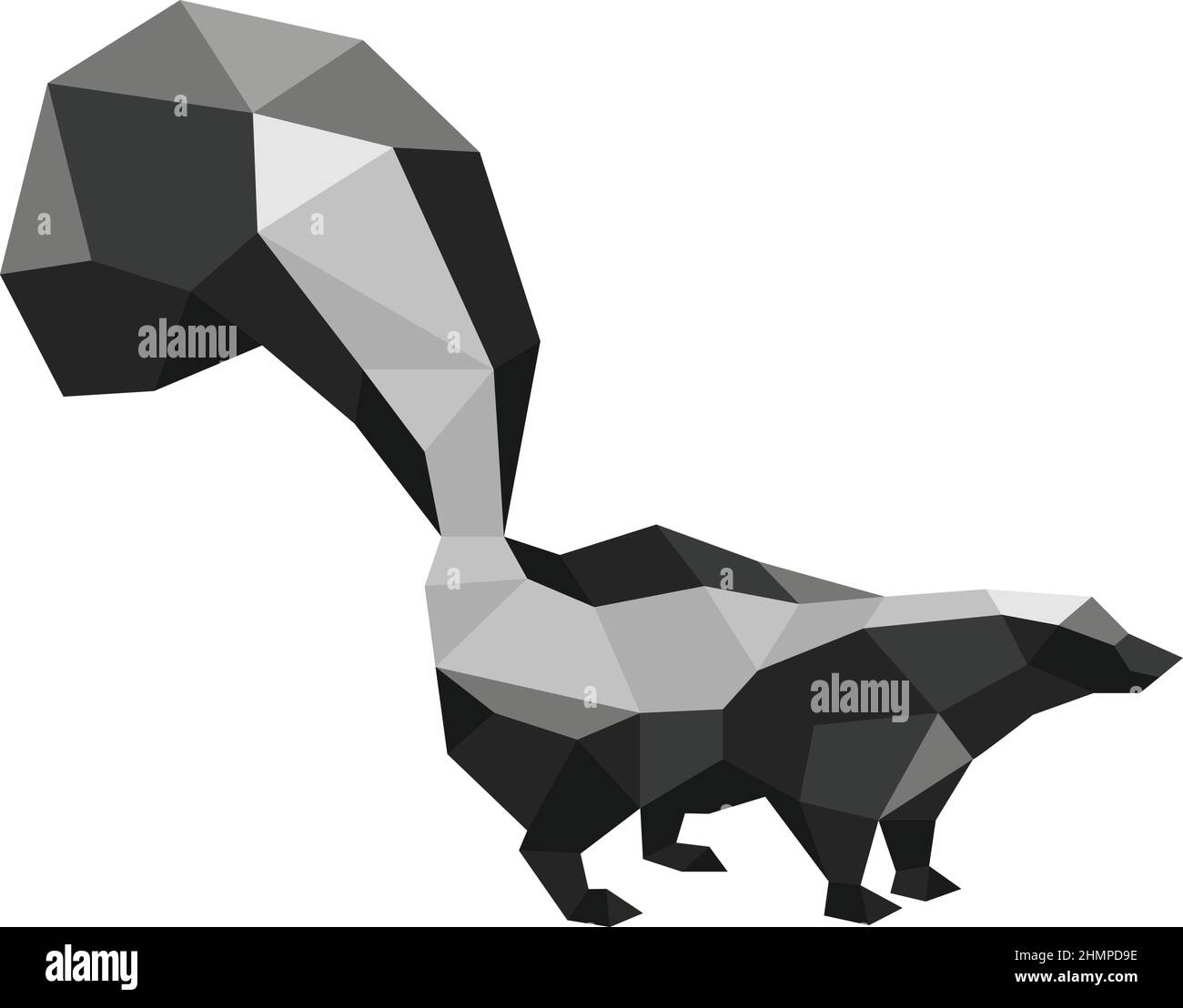 Skunk Low Poly Abstract Design Stock Vector Image & Art - Alamy