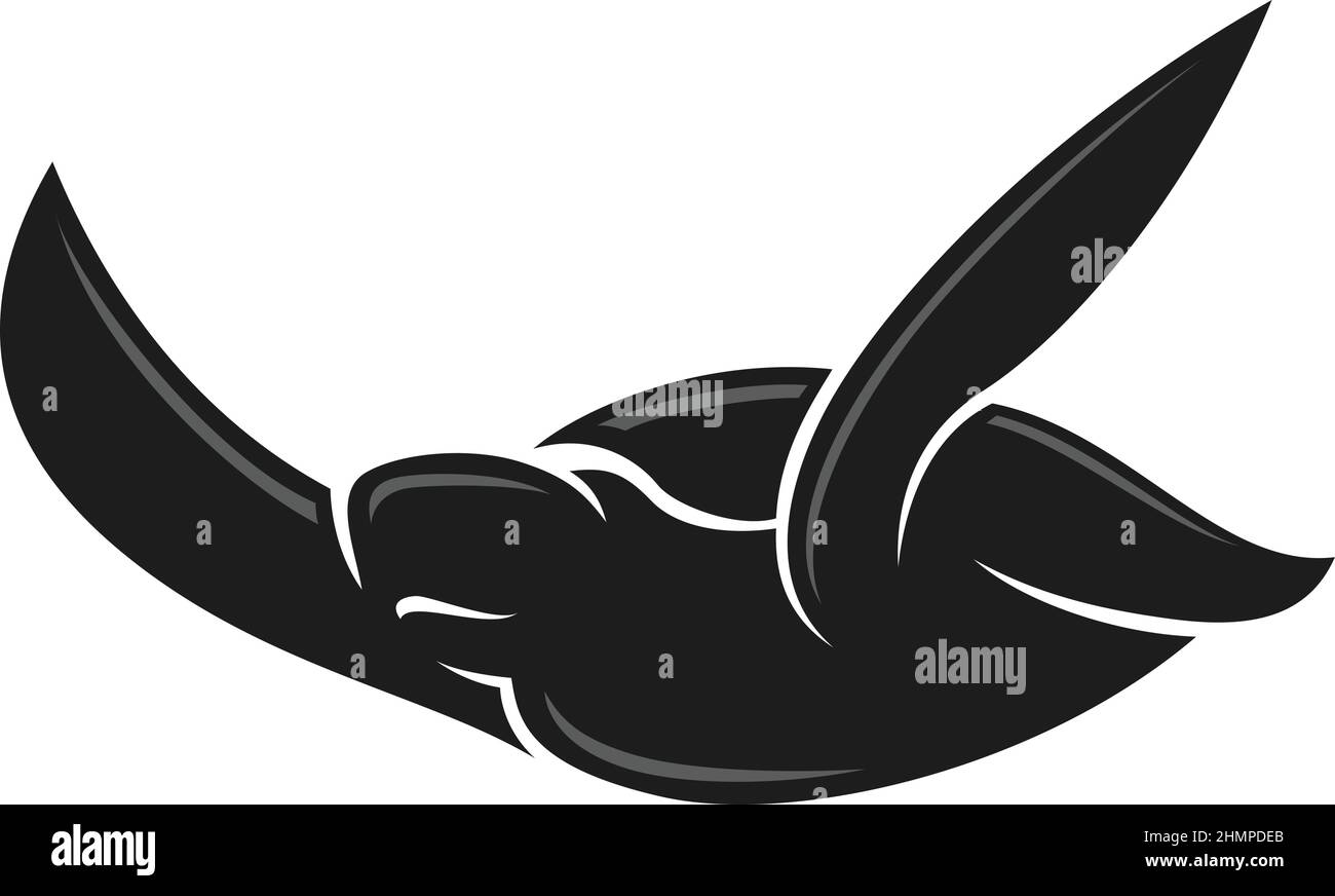 Silhouette of Sea Black Turtle Stock Vector Image & Art - Alamy